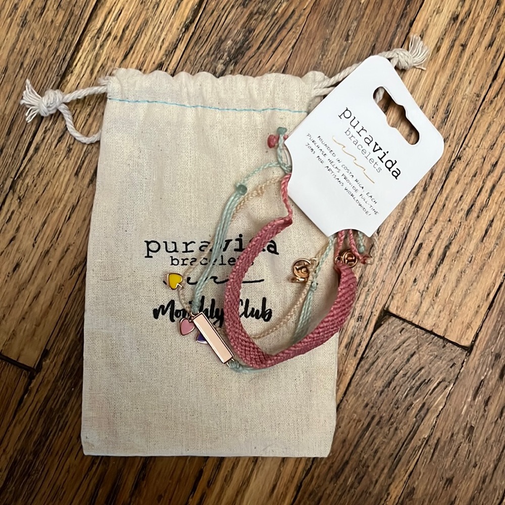 NWT Puravida 3 Bracelet Pack w/Jewelry Pouch